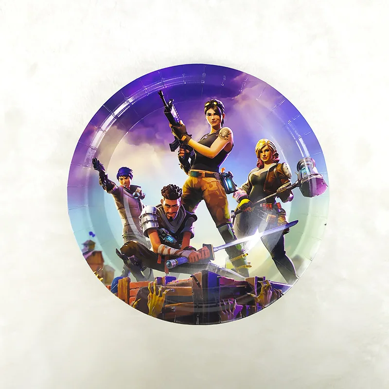 Jongens Favor Game Verjaardag Achtergrond Decoratie Kids Fortnitions Baby Douche Ballonnen Papier Servies Cartoon Alpaca Feestartikelen