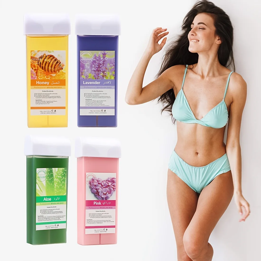 

Воск для удаления волос, сменный воск, мягкий восковой валик, картридж для рулонного набора воска, роликовый воск для депиляции алоэ для чувствительной кожи