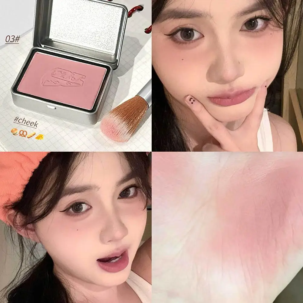 Paleta de Blush Monocromático para Iniciantes, Natural Baixa Saturação Face Blush, Sombra Contorno, Maquiagem Estudante, Cosméticos