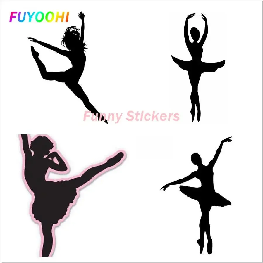 FUYOOHI Ballerina Ballet Dancer Creative Car Sticker Waterproof Vinyl Decal for Window Wall Auto Bumper Laptop Studio