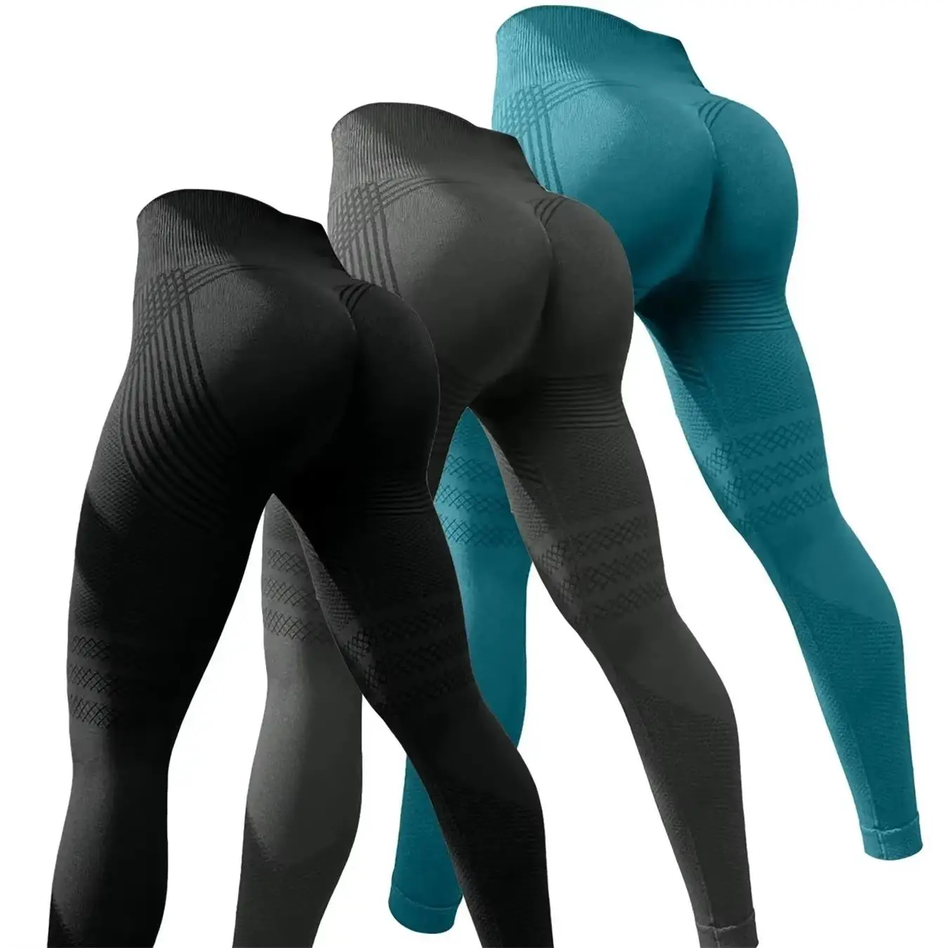 

Women's 3-Piece Sports Pants With Sexy Hip Lift Yoga Pants Exercise High-Waisted Running Yoga Pants