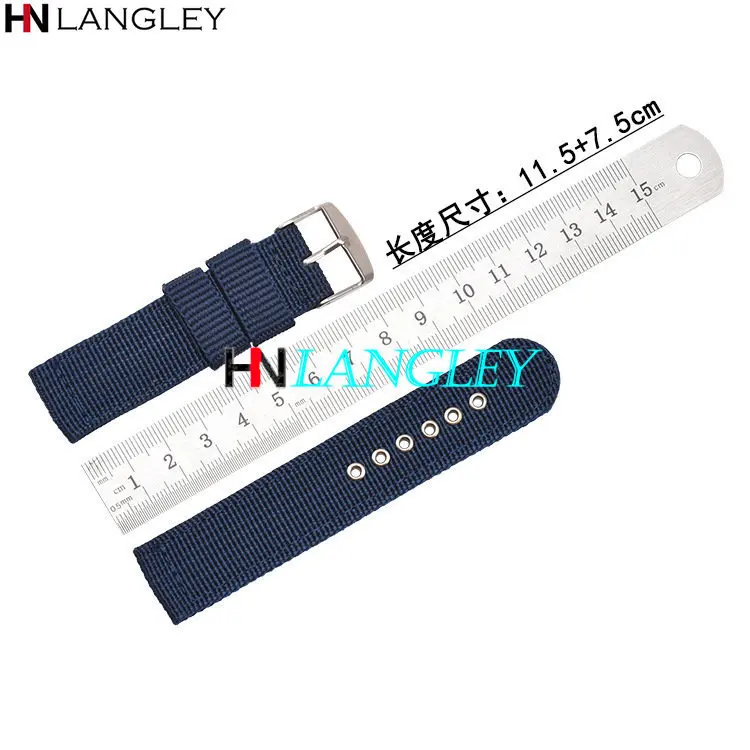 Canvas Nylon Watch Band Straps 16mm 18mm 20mm 22mm 24mm Breathable Fabric Watch Strap Men Replacement Watchband for Huawei Watch