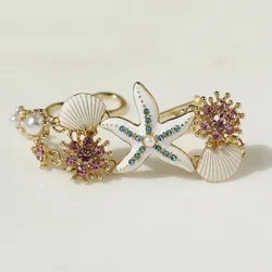 Colorful Crystal Starfish Shell Chain Bracelets