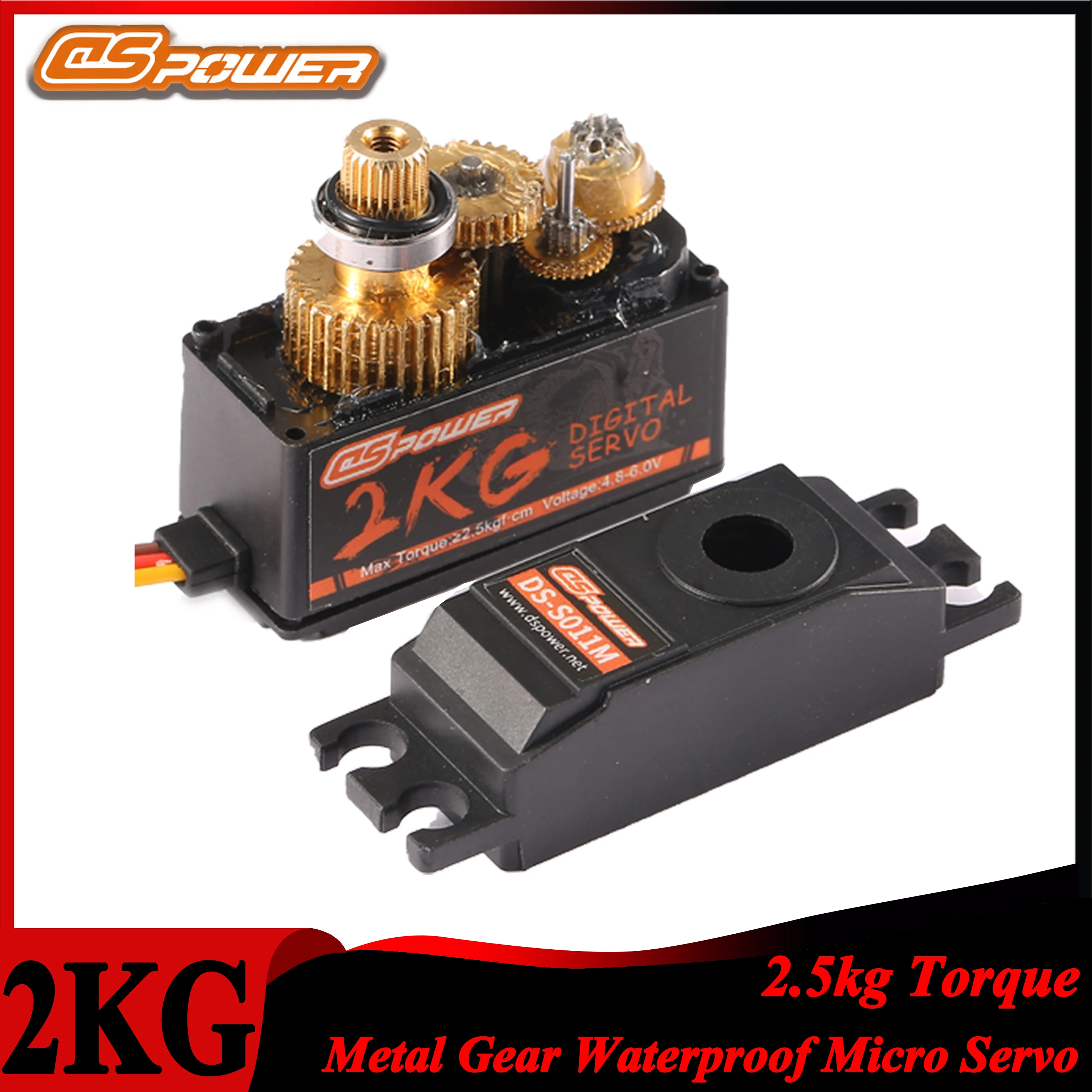 

DSPOWER 2KG Metal Gear 2.5kg Torque Micro Servo for 1/12 1/14 RC Car Airplane Fixed-wing Helicopter Wltoys 144001 12428 MN128