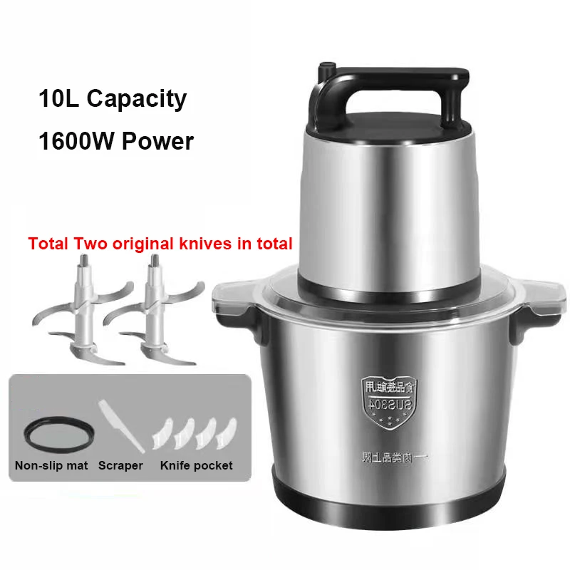 

10L 6L Commercial Meat Grinder Kitchen Pepper Food Chopper Mincer Machine Electric Vegetable Blender Mixer Grinding