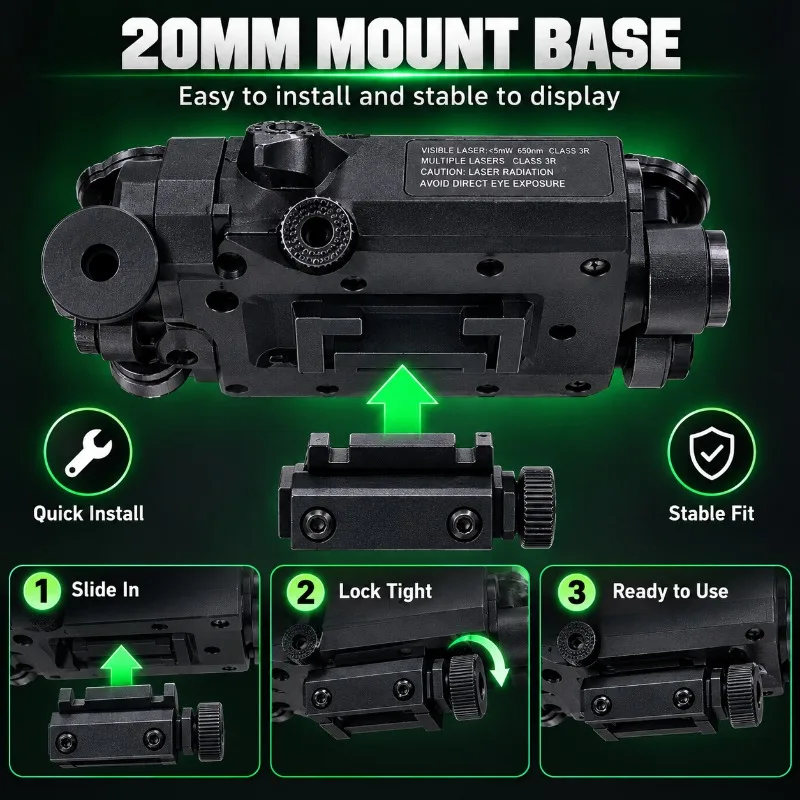 PEQ15 Hobby Collection Model Box Green Light Flash Infrared Laser Accessory