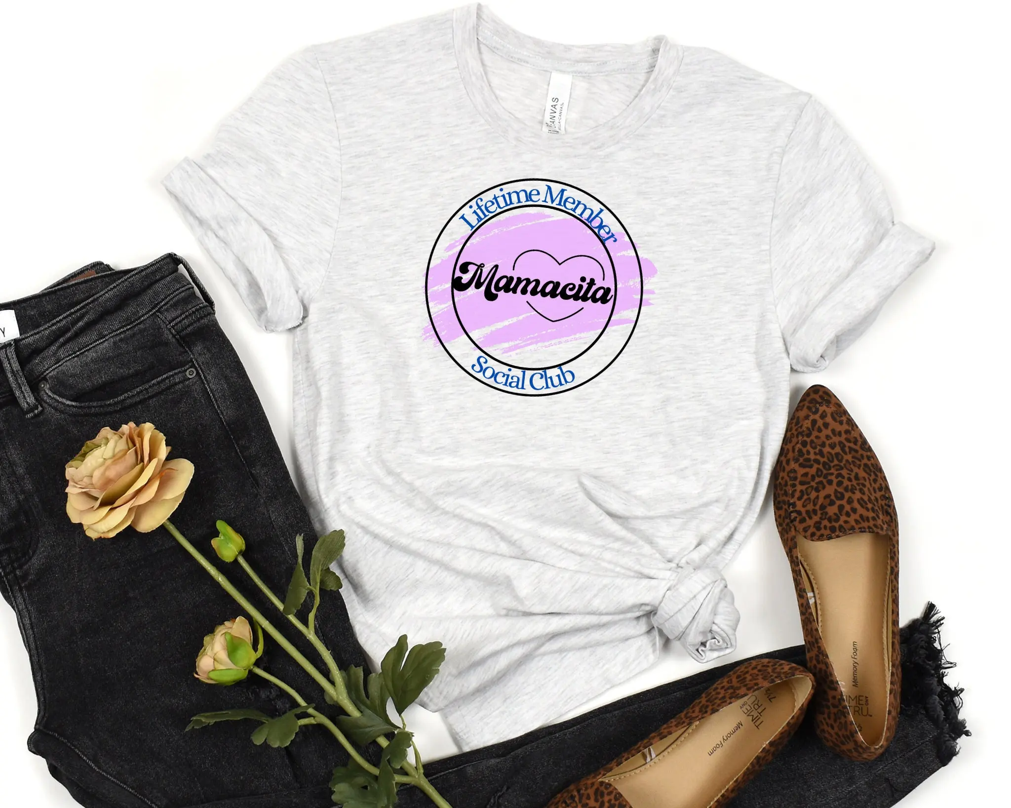 Mamacita Lifetime Member Social Club T Shirt Fun for Mom Mothers Day Her Moms Weekend