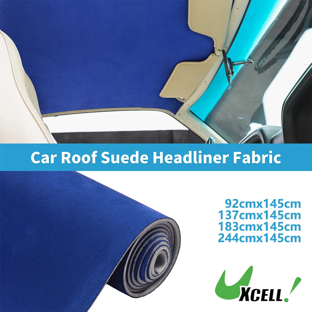 

UXCELL 150G Headliner Fabric 3mm Foam Backing Interior Trim DIY Roof Repair Replacement Suede Fabric Blue 137x145cm 183x145cm