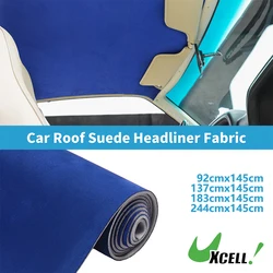 UXCELL 150G Headliner Fabric 3mm Foam Backing Interior Trim DIY Roof Repair Replacement Suede Fabric Blue 137x145cm 183x145cm
