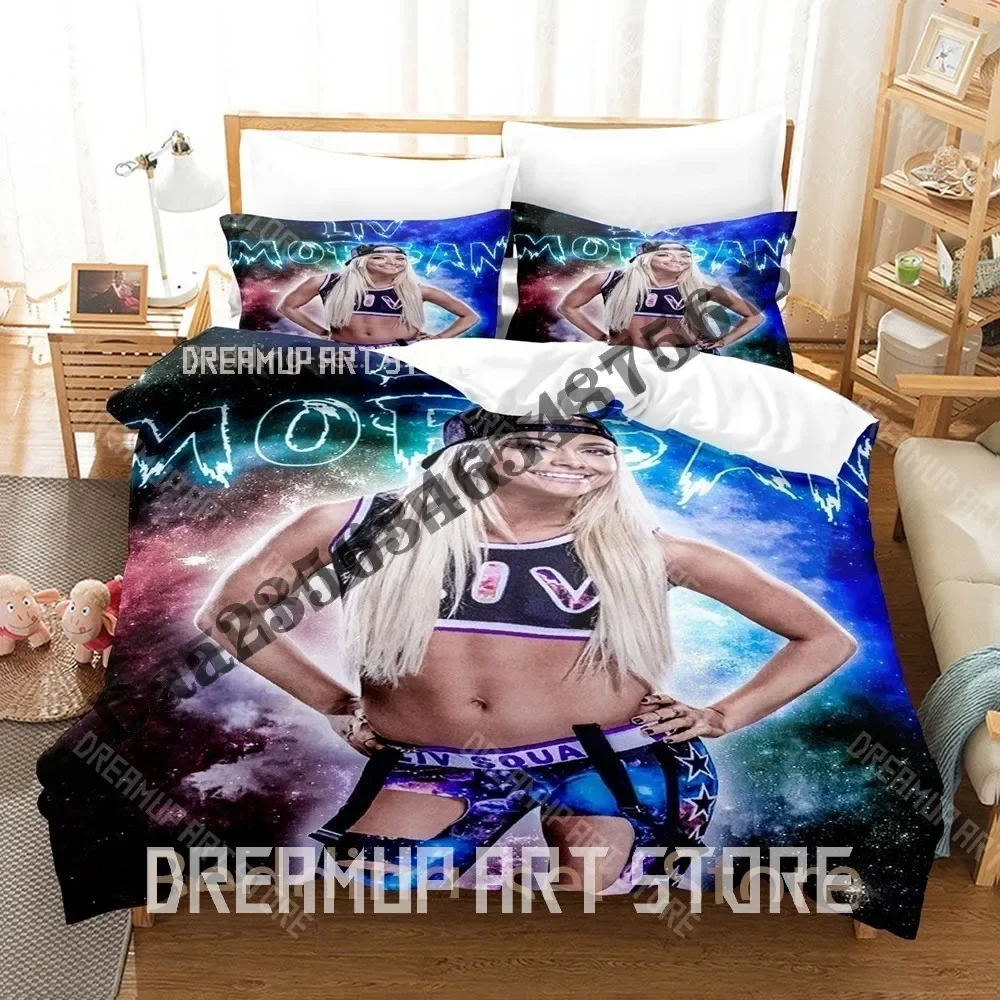 

3D Print Liv Morgan Wrestler Bedding Set Single Twin Full Queen King Size Bed Set Adult Bedroom Duvetcover Sets Bed Sheet