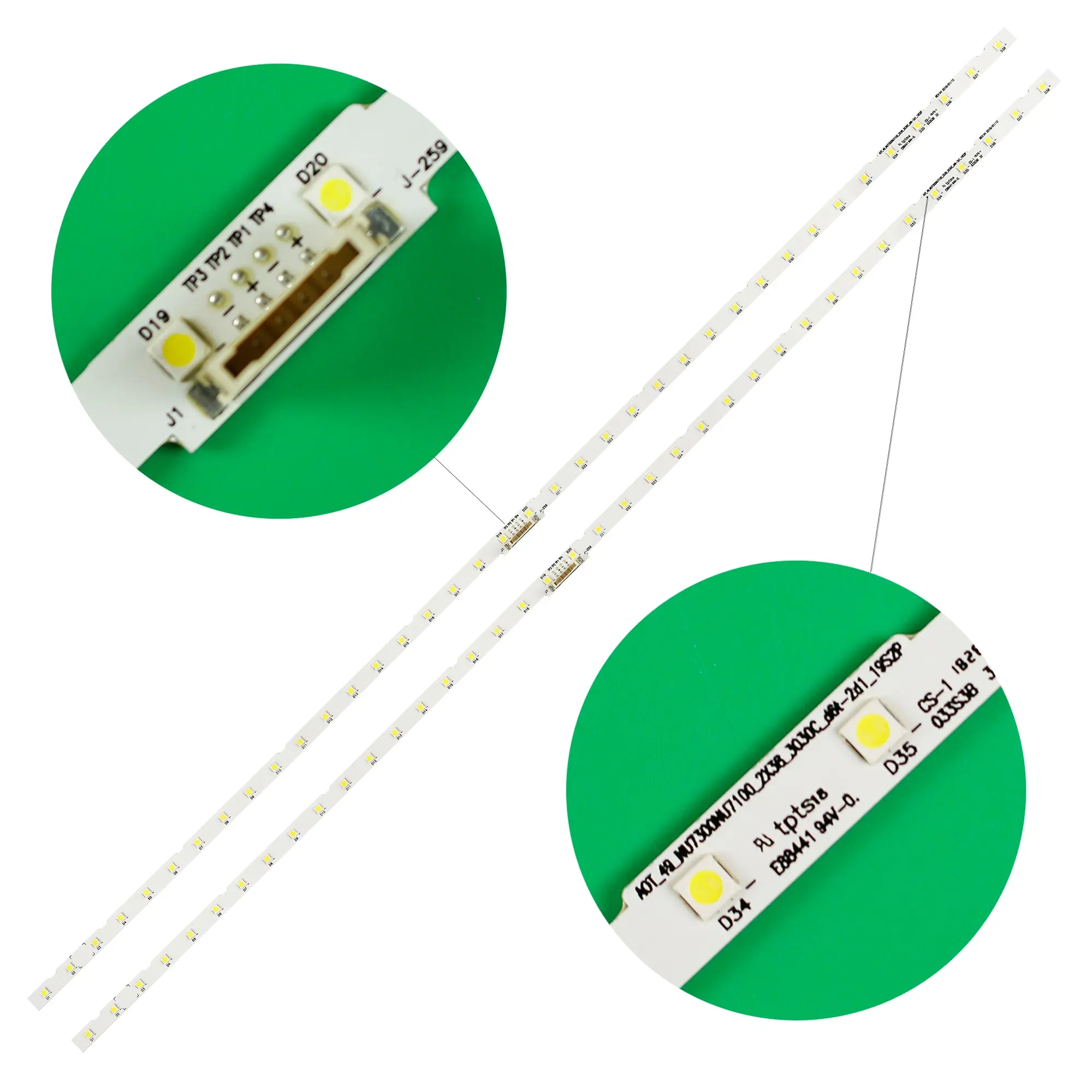 Led streifen (2) für samsung ue49ru7300 ue49nu7105 ue49nu7105k ue49nu7670u ue49nu7020 ue49nu7400 BN96-45953A LM41-00630A LM41-00557A