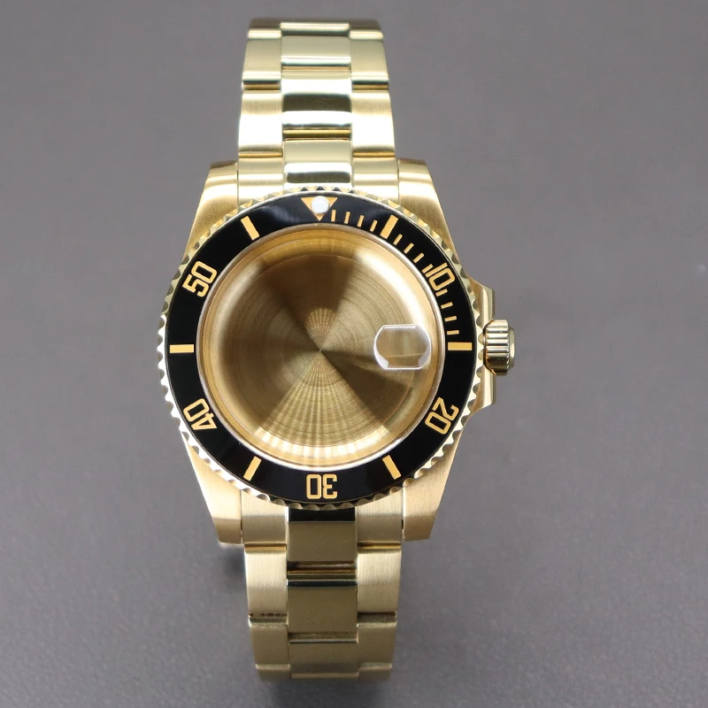 

Nh36 40mm Gold PVD Watch Case 20mm 316L Stainless Steel Strap For Seiko Nh35 Nh36A Nh34/38 Eta2824 Miyota8215 Movement SUB Bezel