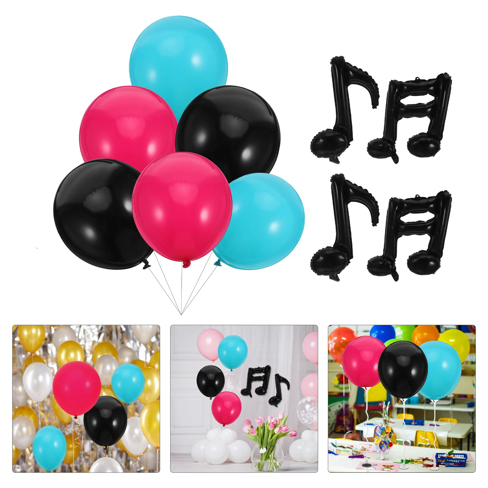 

1Set Music Themed Party Balloons Decorative Balloon Set for Birthday Festival Celebration Wall Ceiling Decoration