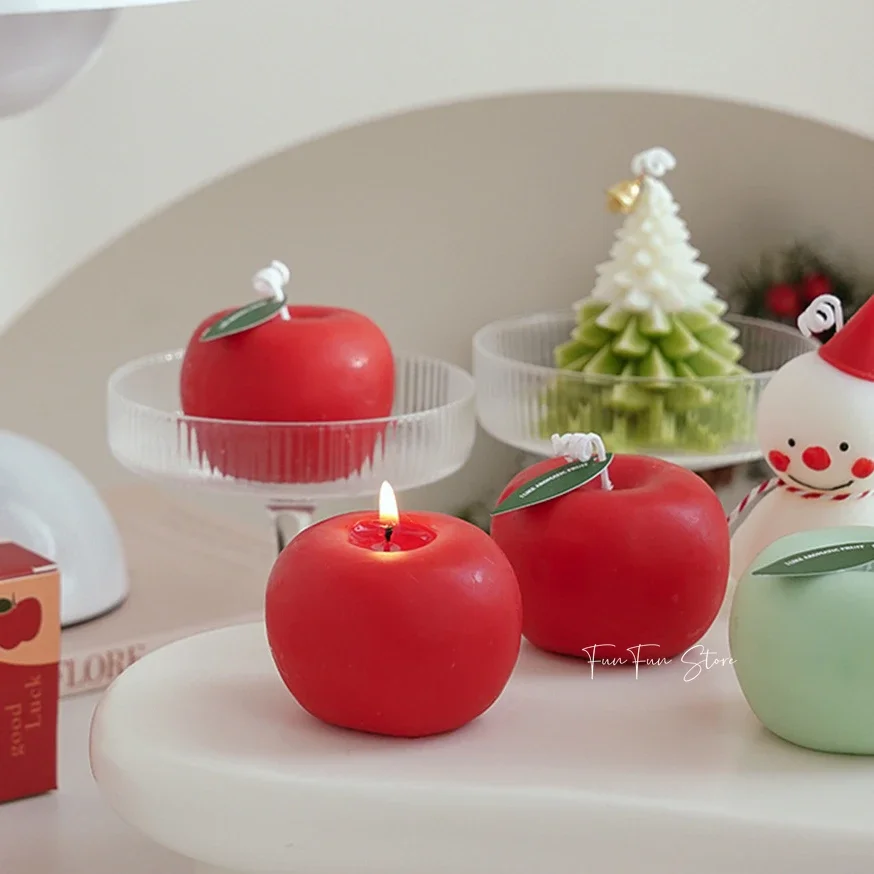 Christmas Apple Scented Candle Silicone Mold DIY Creative Plaster Dessert Mousse Cake Silicone Mold Christmas Eve Gift Decor