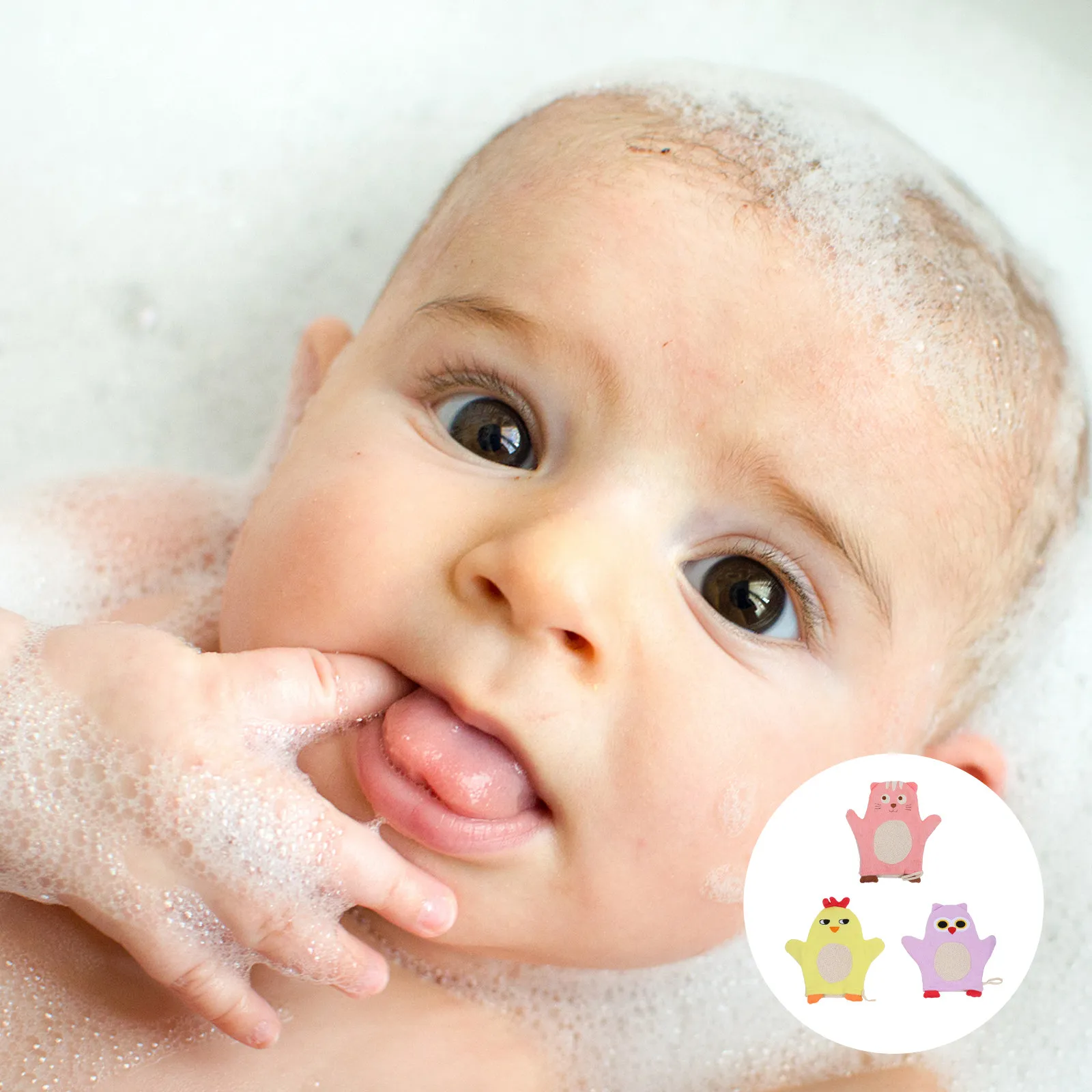 

Набор из 3 хлопковых мочалок-рукавиц для купания младенцев, мягкие и удобные детские принадлежности для душа, перчатки для купания малышей