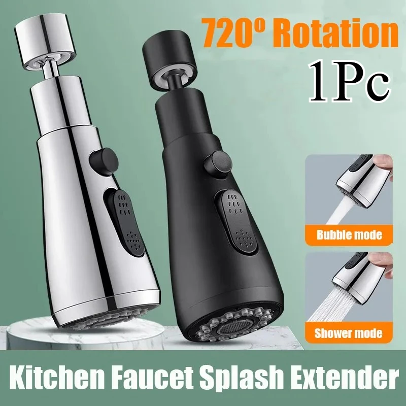 1Pc Universal 720° Rotate Kitchen Faucet Extender Aerator Splash Filter Kitchen Washbasin Faucet Bubbler Nozzle