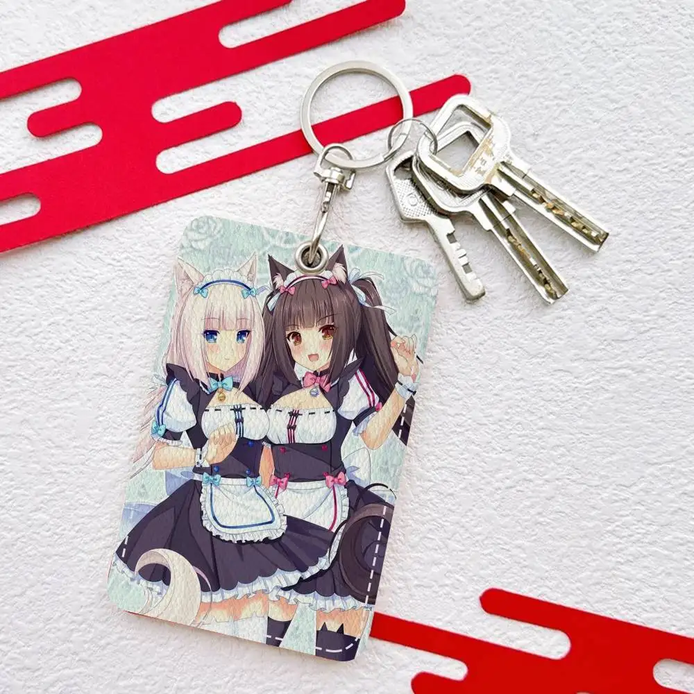 أنيمي Nekopara مكتب التموين الرجال والنساء بطاقة الائتمان Keyrings بطاقة الطالب حامل بطاقة الهوية بطاقة حامل الاعتماد