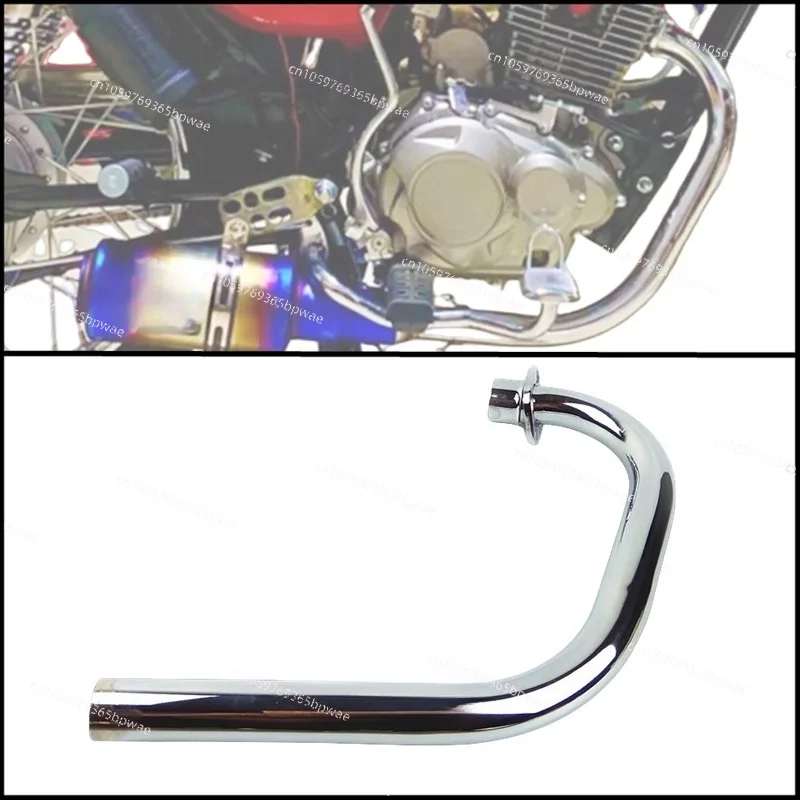 CG125 Motorcycle Exhaust Pipe Front Retro Double Layer with Accessories Exhaust Tube