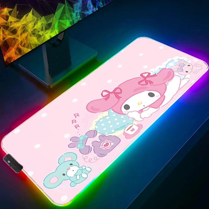 RGB Mouse Pad My M-melody Gaming Accessories PC Gamer xxl Computer Desk Mat Laptop Varmilo LED Keyboard Anime Kawaii Mousepad