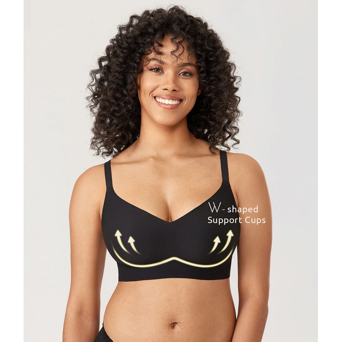 Women's Wireless Seamless Bras Invisible Plus Size Bralette Support Comfortable Moving Padded Smoothing B C D DD E F 32-40 42 44