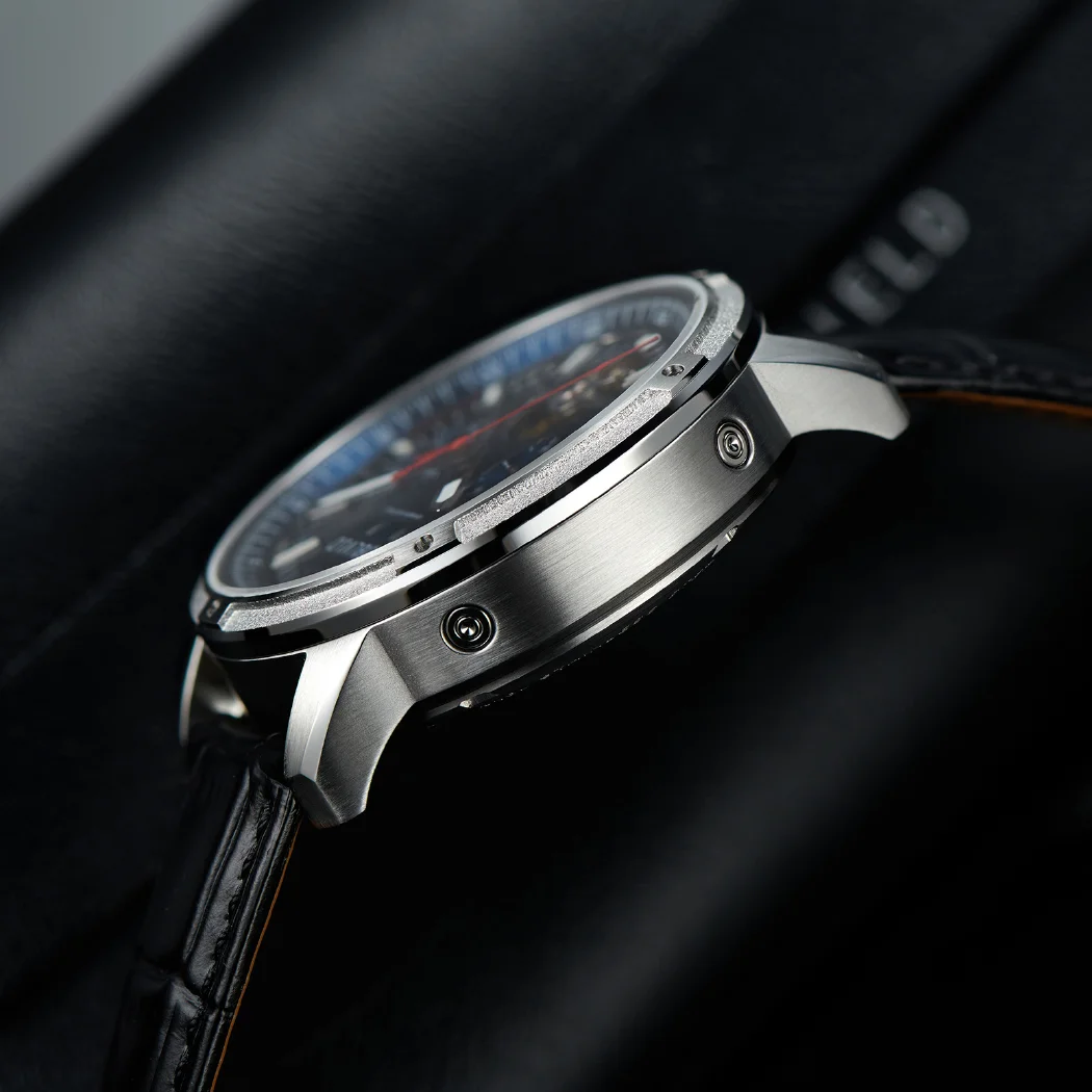 مستطيل رجال الأعمال ساعة أوتوماتيكية توربيون الميكانيكية مضيئة حزام من الجلد الياقوت مقاوم للماء التقويم الأسبوع شهر CM-T