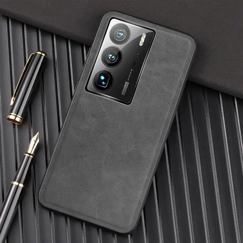 Capa For ZTE Axon 40 Ultra 5G Skin Feel Leather Phone Case For Axon 40 Ultra A2023P Ultra Slim Hard PC Bumper Protective Cover