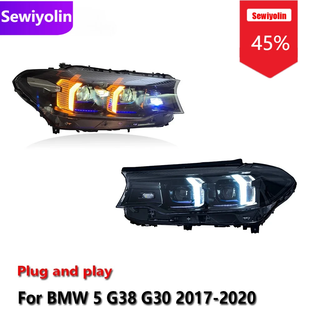

Car DRL LED Headlight Light Assemblies For BMW 5 G38 G30 2017-2020 Auto Fog DRL Brake Turn Signal Lamp Plug and Play