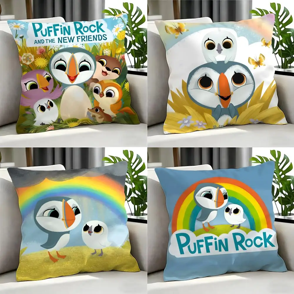 series Puffin Rock Cushion Cover Cushion Cover 4Pcs 50x50 45x45 40x40 Pillowcase Decorative Sofa Home Decor