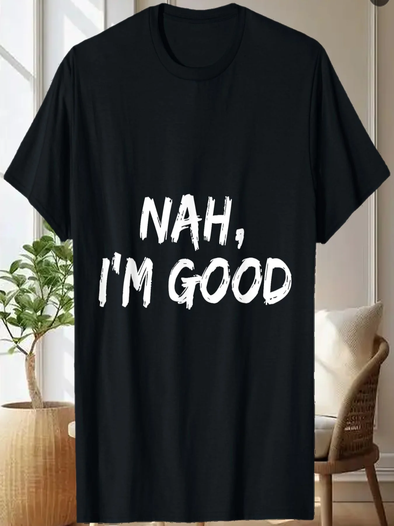 

Забавная футболка с юмором и мемами «Nah I'm Good» в стиле хипстерстер