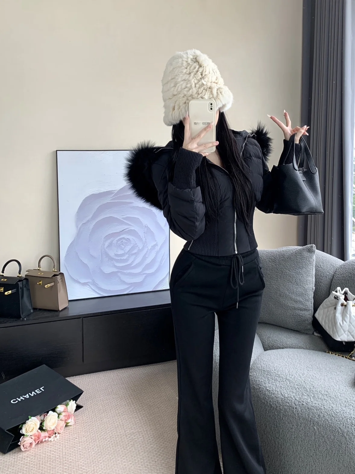 

Утягивающий черный меховой воротник, хлопковый топ с маленькой талией, модный сексуальный топ для молодых женщин, для поездок на работу, Thiened W...