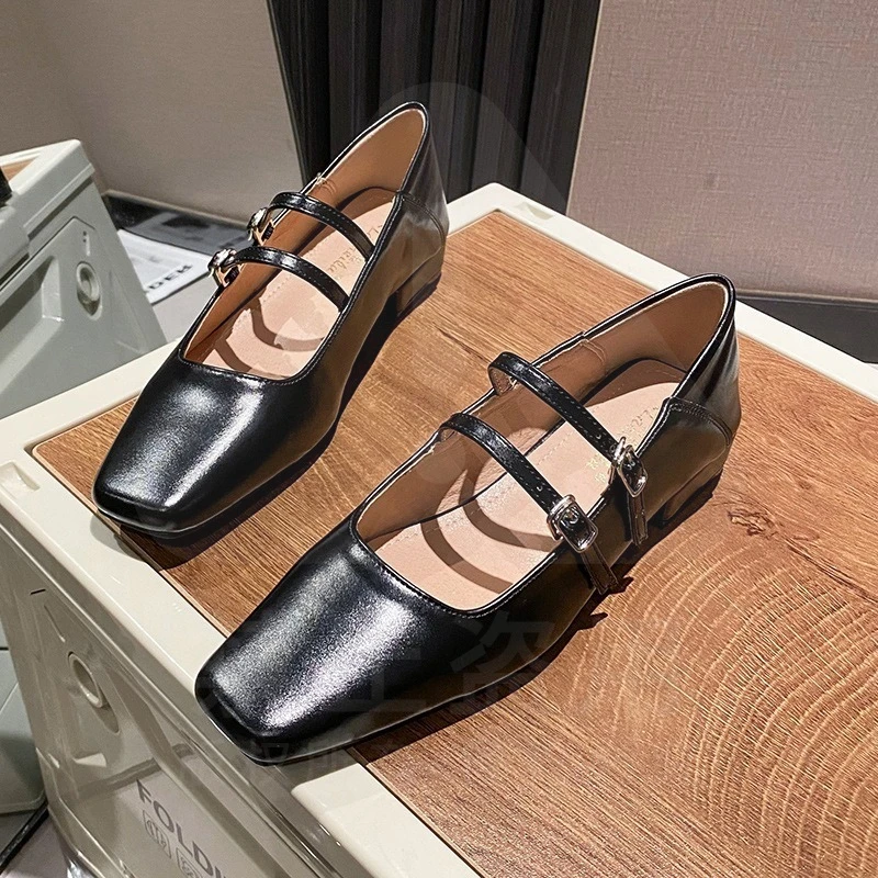 Women's Mary Jane Shoes Exquisite Square Head Casual Shoes for Woman Fashion Lolita Ballet Flats Designer Shoes Zapatos De Mujer