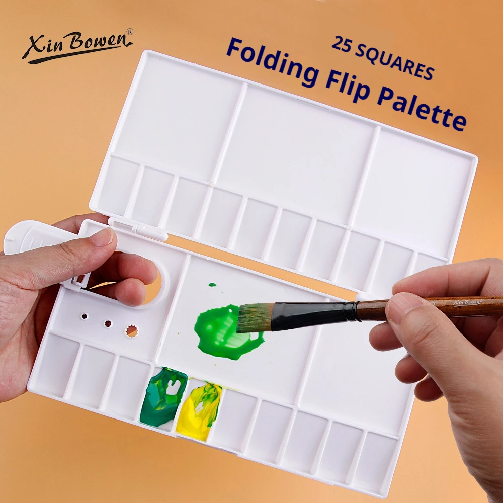 Small plastic pigment palette, watercolor/acrylic/oil painting, flip paint box, student art