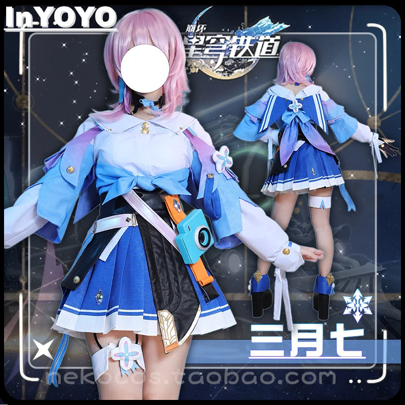 

InYOYO March 7th Cosplay Costume Honkai:Star Rail Gorgeous Combat Uniform Dress Women Halloween Party Role Play Clothing HotGame