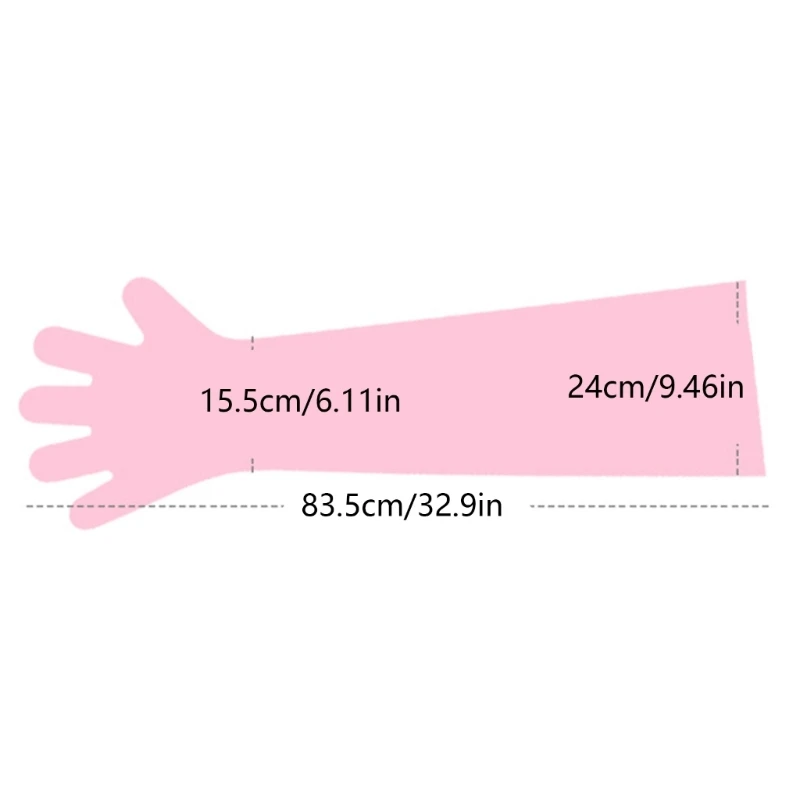 100Pieces Disposable Veterinary Gloves with Extended Length for Safe Animal Handling and Examination Insemination Gloves