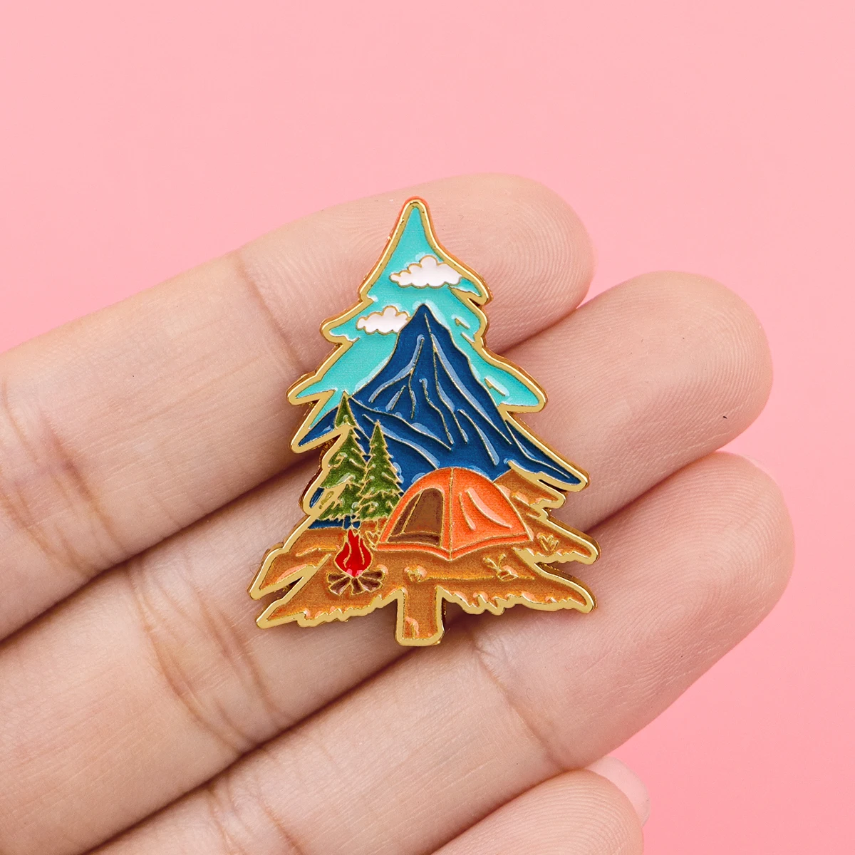 Pin de esmalte para camping, b - Outdoor Camping Logo reseña y precio