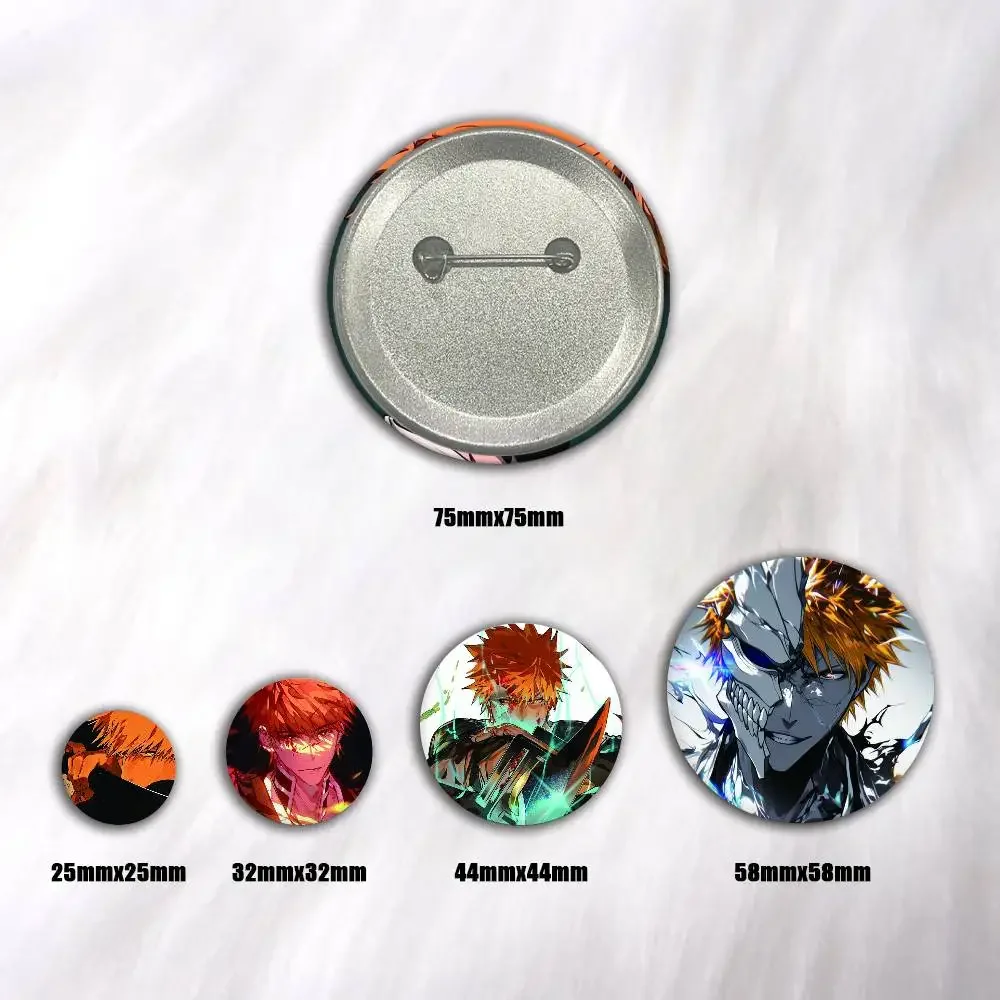 Anime I-Ichigo K-Kurosaki Creative Round Button Badges Cute Pin Brooch for Backpack Clothes Lapel Jewelry