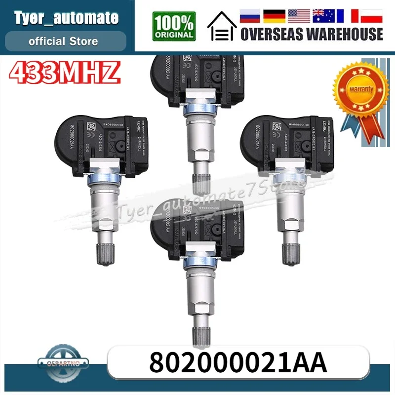 

433 МГц TPMS 802000021AA Датчик контроля давления в шинах для Chery Arrizo 5 COWIN E3 EXEED LX Geely Emgrand L SINOGOLD Junxing