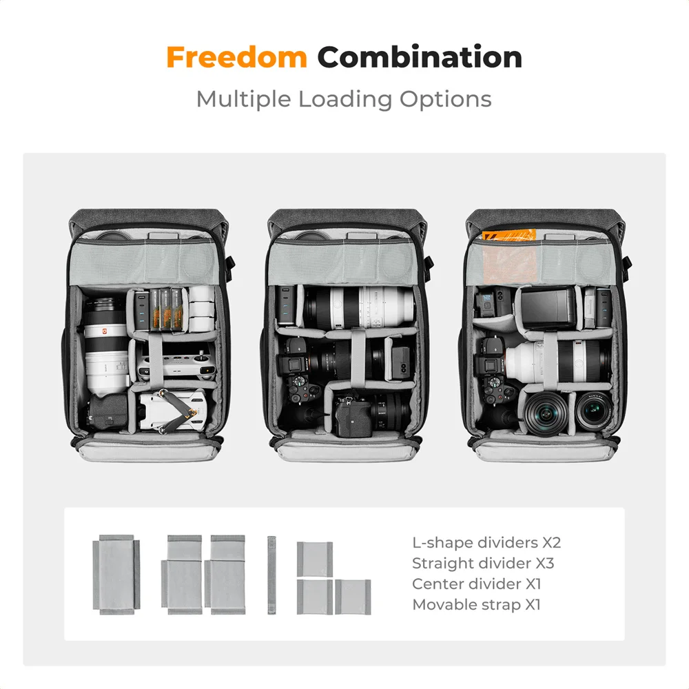 K & F Concept Camera Rugzak Fotografie Professionele Outdoor Reistas Kan Dragen Statief Ergonomisch Ontwerp Voor Sony Canon Nikon