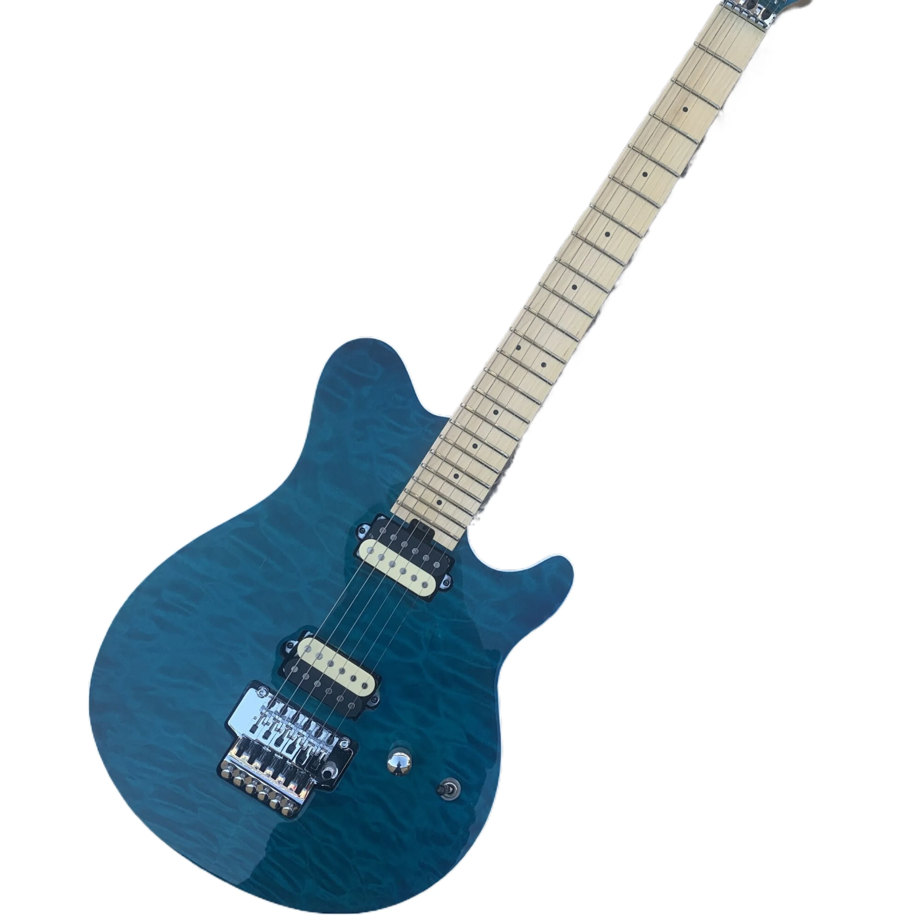 Flame maple guitar veneer blue music man A-xis style Eelectric Guitar fast ship