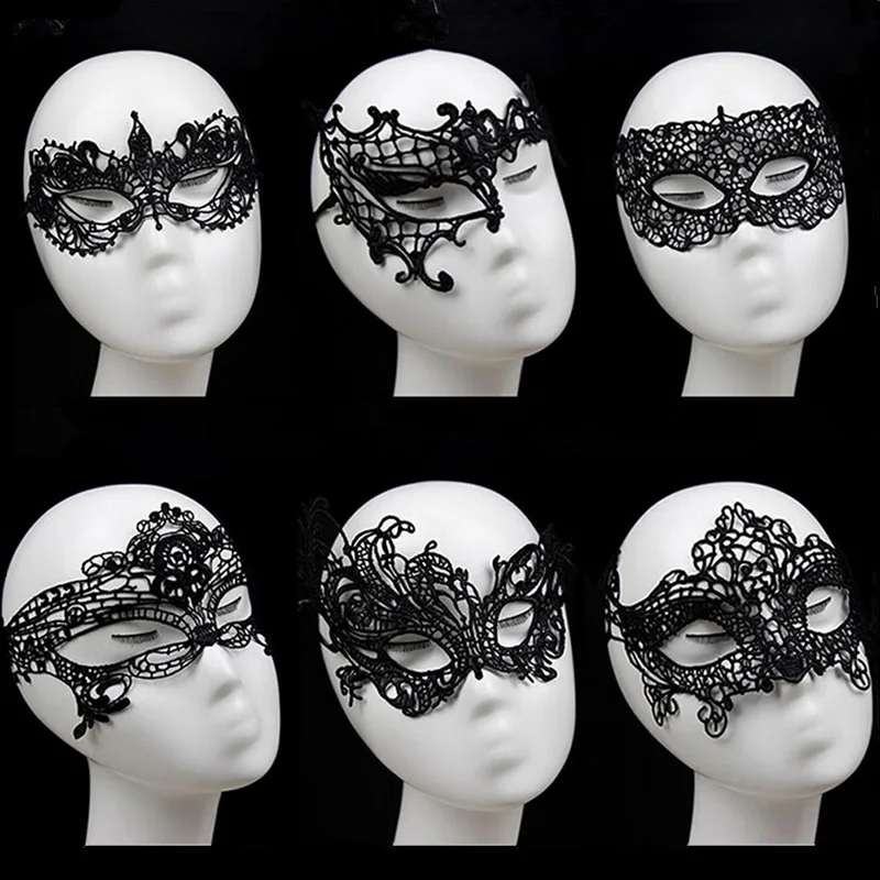 Maschera di moda Sexy pizzo nero maschera cava occhiali discoteca regina sesso femminile Lingerie ritaglio maschere per gli occhi per Masquerade