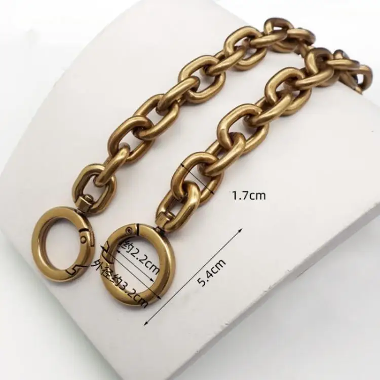 Große Umhängetasche o Kette Luxus kette Frauen Umhängetasche Riemen Ersatz taschen Riemen Aluminium antike Farbe hohe Qualität – Detail 2