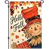 3 Ply Hello Fall Garden Flags for Outside 12x18 Inch Double Sided Autumn Thanksgiving Scarecrow Garden Flag Outdoor House Fa llz
