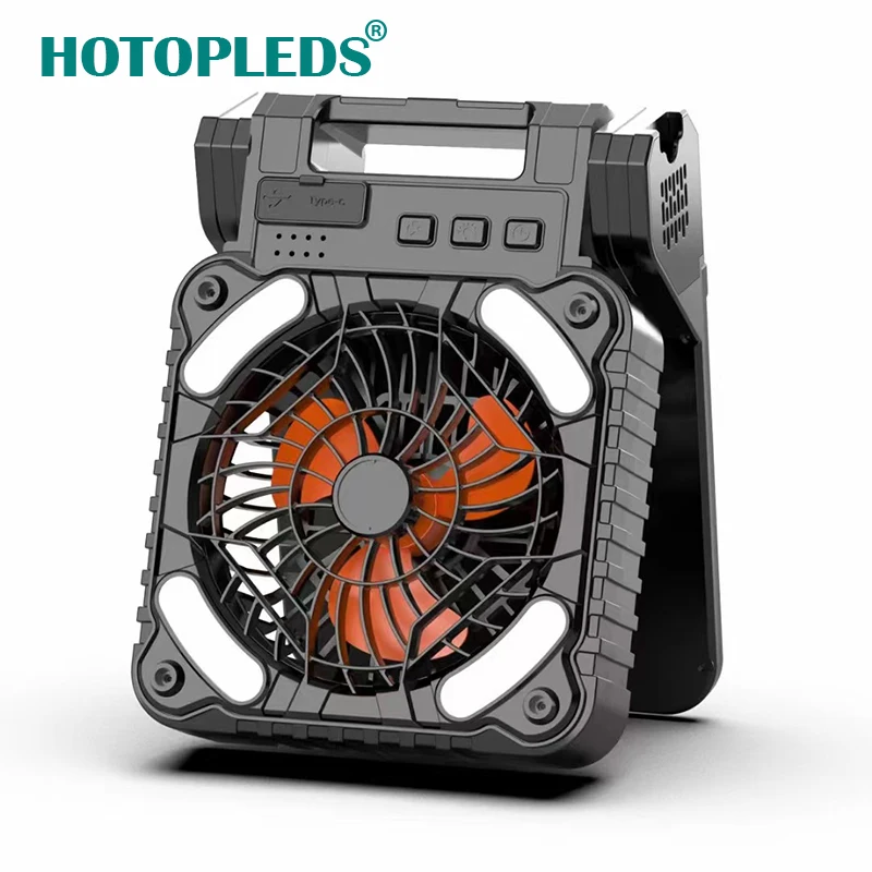Popular Foldable Portable Electric Usb Rechargeable Fan Solar Panels With Lights Outdoor Camping Fan