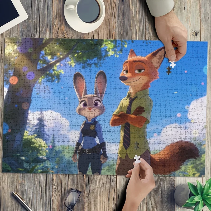 1000개 디즈니 주토피아 주디 & 닉 와일드 포스터 퍼즐 - 가족 놀이 활동, 영화, 게임, 방 장식 (DIY)