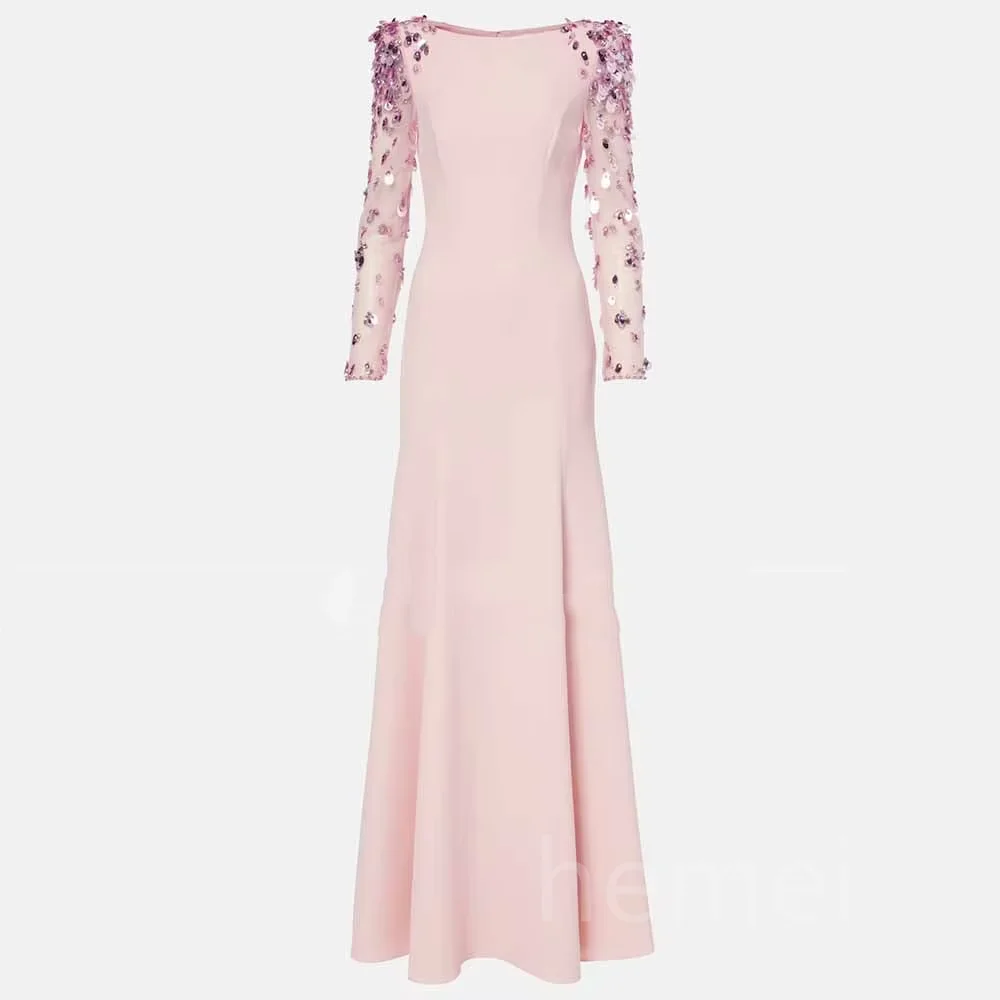 

Long Sleeves Customized Evening Dress for Women Elegant Mermaid Sequined Party Gown Floor Length Prom Dresses Vestido De Novia