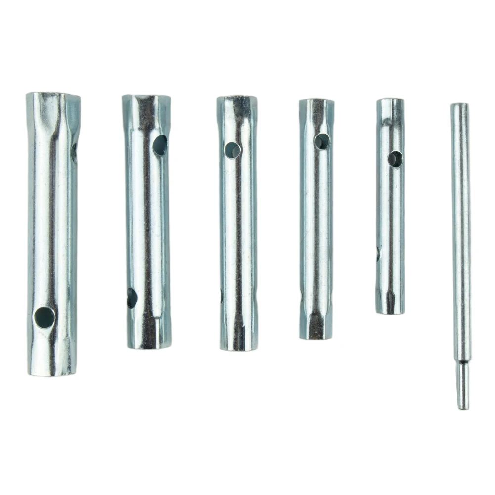 Practical Useful Accessories Brand New Box Wrench Tubular Steel Highly Polished Professional Silver Socket Tube Bar 6pcs/set