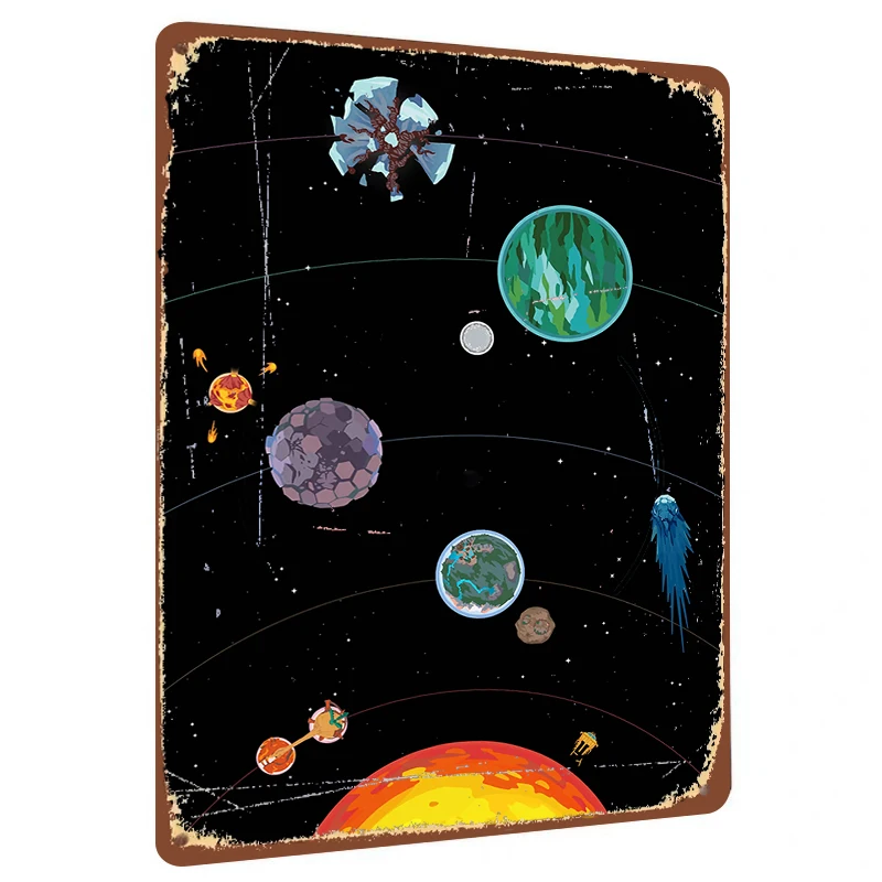 Cosmic Space Planet Metal Wall Art Modern Home Living Room Kids Room Decorative Hanging Ornament