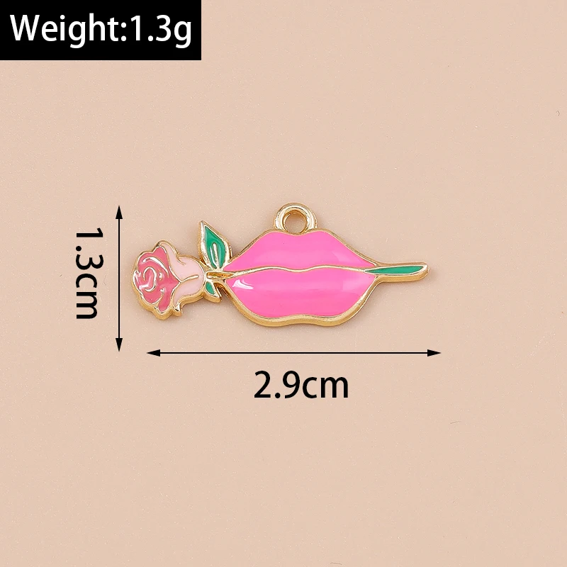20 Stück niedliche, bunte Emaille-Anhänger in Form von Herzen und Blumen zum Basteln von Schmuck, Ohrringen, Halsketten und Armbändern – ideal für DIY-Bastelprojekte. – Detail 12