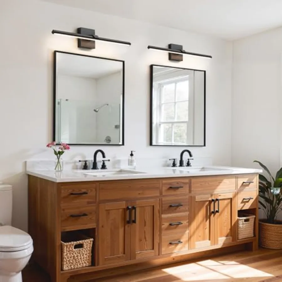Bathroom Vanity Light Modern Bathroom Light Fixtures Over Mirror 18W Dimmable 5CCT LED Vanity Light Bar for Bathroom Mirror Cab
