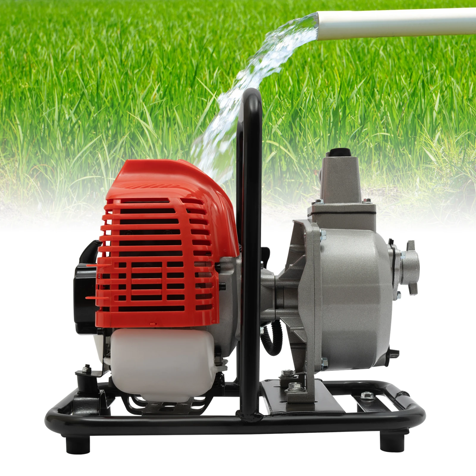 40.2CC ポータブルで耐久性のある電源装置 1 インチのガス駆動水移送ポンプ、追加のエアフィルター付き